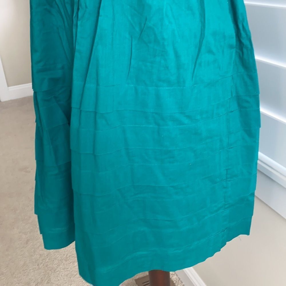 Anthropologie | sz 4 vintage Maeve deep teal layered fit and flare dress - Picture 4 of 13